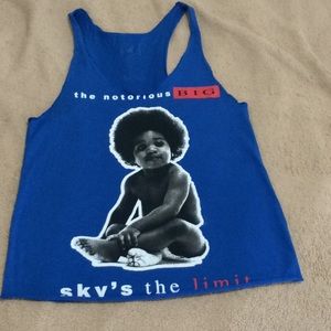 Blue tank top with rapper Notorious BIG
